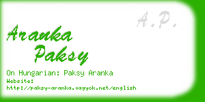 aranka paksy business card